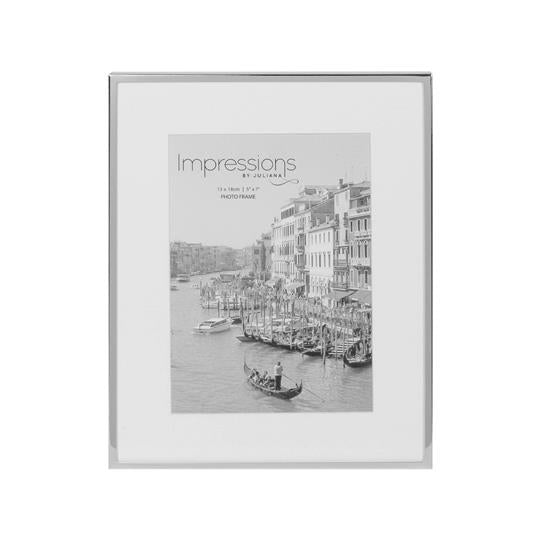 Impressions Silver Plated Photo Frame With White Border