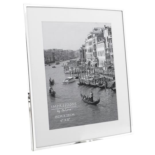 Impressions Silver Plated Photo Frame With White Border
