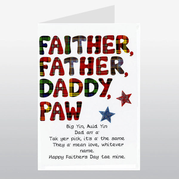 Faither, Father, Daddy, Paw Father's Day Card