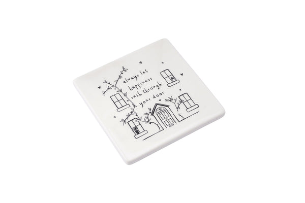 Always Let Happiness Ceramic Coaster