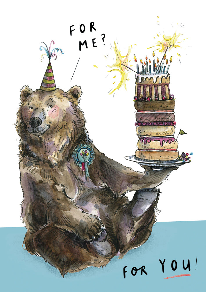 For Me For You Bear Birthday Card