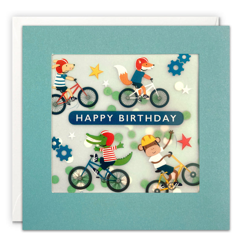 Animals on Bikes Birthday Card