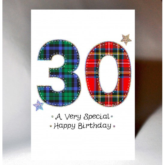 30th Tartan Birthday Card