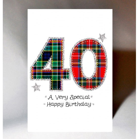 40th Tartan Birthday Card