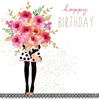 Girl Bouquet Birthday Card