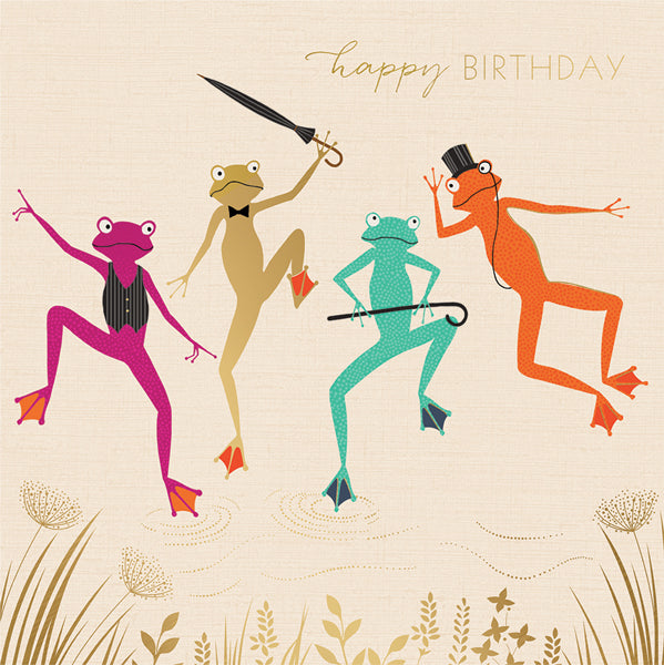 Dancing Frogs Birthday Card