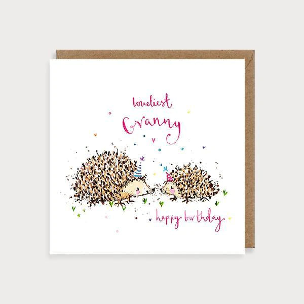Granny Hedgehog Birthday Card