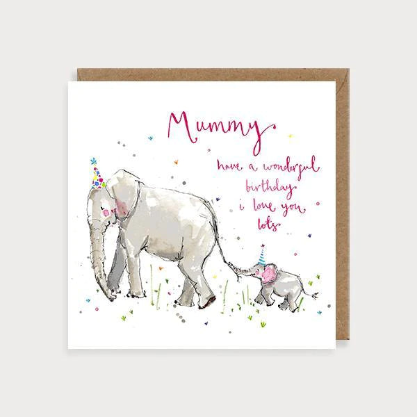 Mummy Elephant Birthday Card