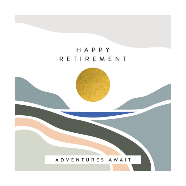 Retirement Abstract Sun & Hills Card
