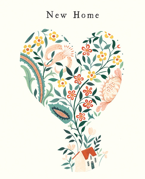 New Home Floral Heart Card