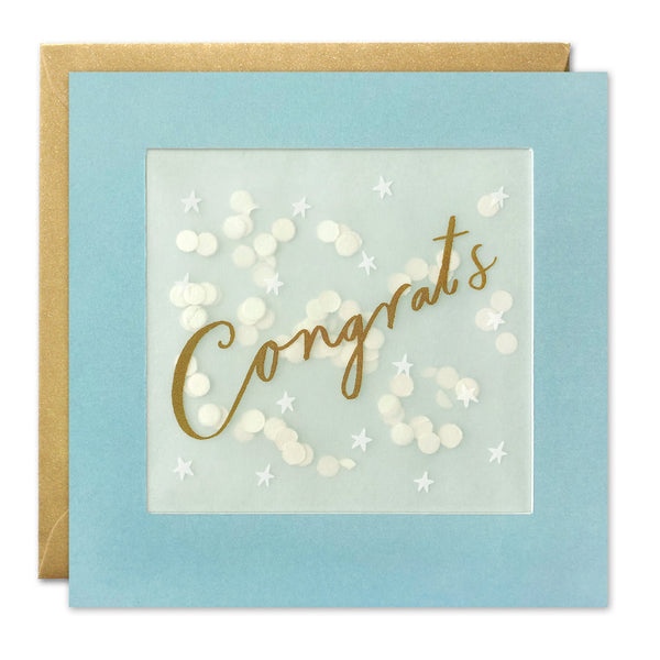 Stars Congratulations Card with Paper Confetti