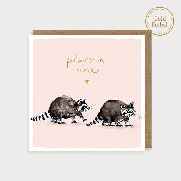 Raccoons Partners in Crime Card