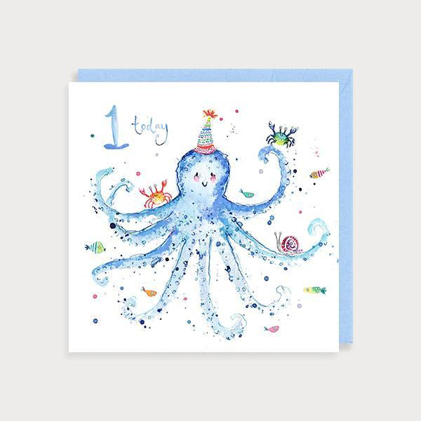 Age 1 Octopus Birthday Card
