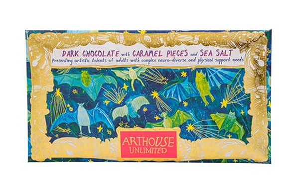 Bats Dark Chocolate with Caramel Pieces and Sea Salt