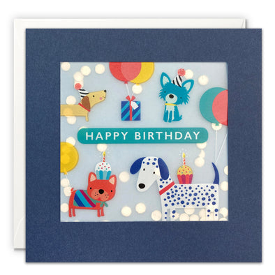 Dogs and Balloons Birthday Card