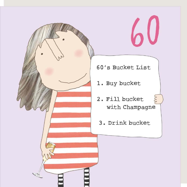 Girl 60 Bucket List Card