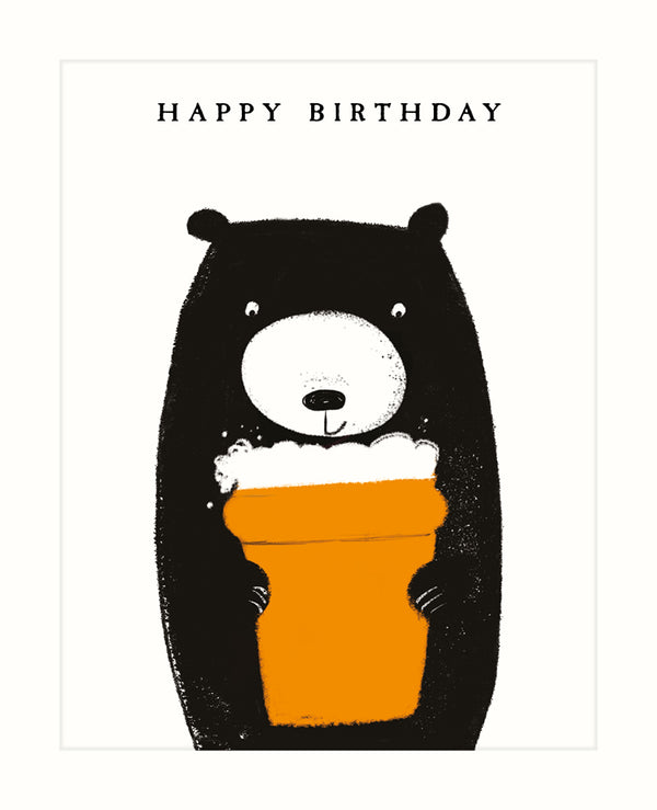 Bear & Pint Happy Birthday Card