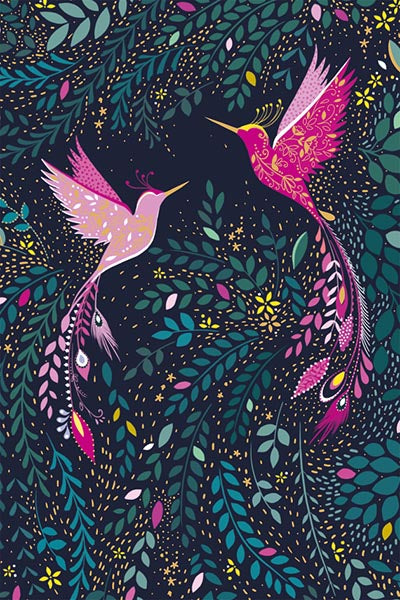 Pink Hummingbirds Notecards, Box of 10