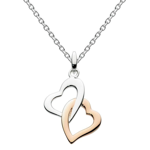 Interlinking Hearts With Rose Gold Plate Pendant
