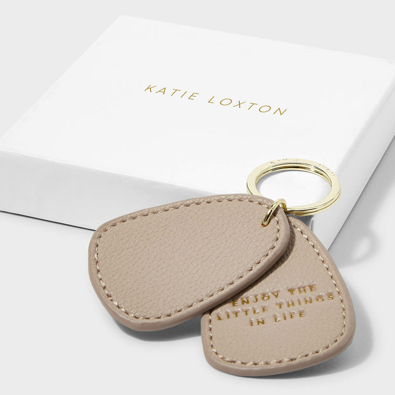 Enjoy The Little Things In Life Keyring - Taupe