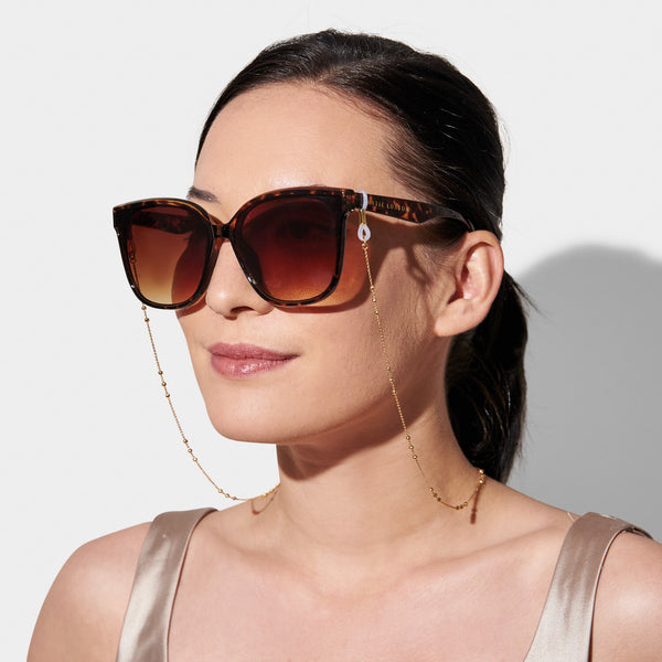 Beaded Glasses Chain - Gold