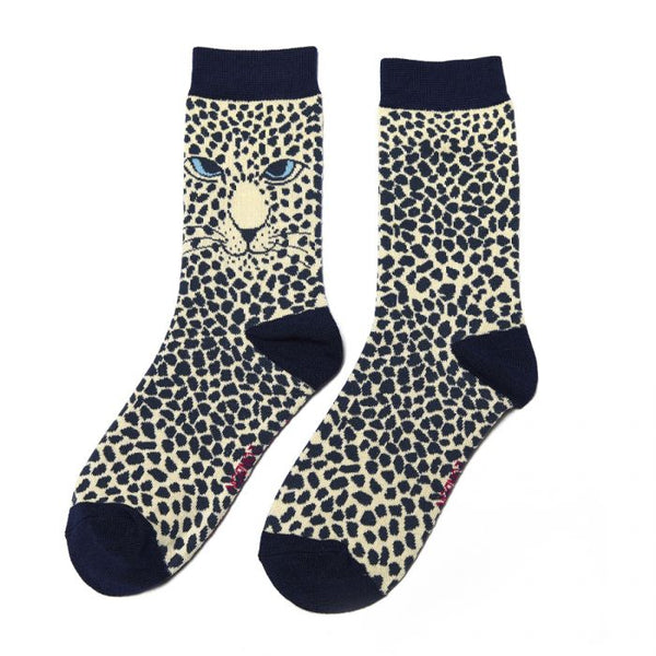 Leopard Bamboo Socks - Cream