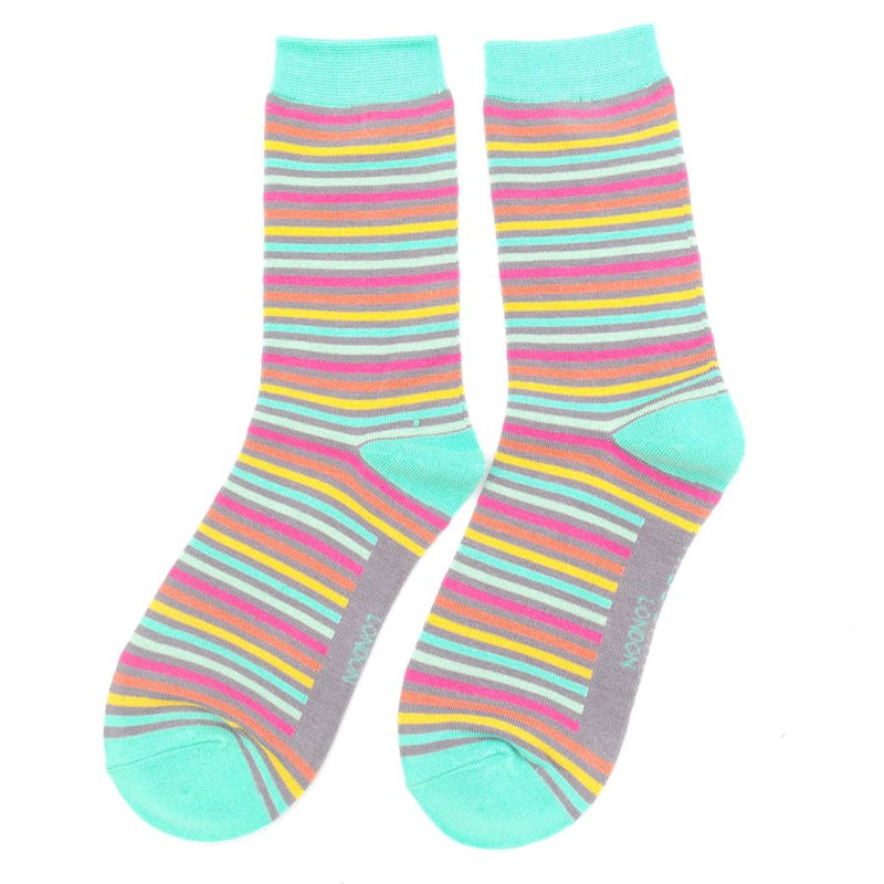 Vibrant Stripes Bamboo Socks - Grey