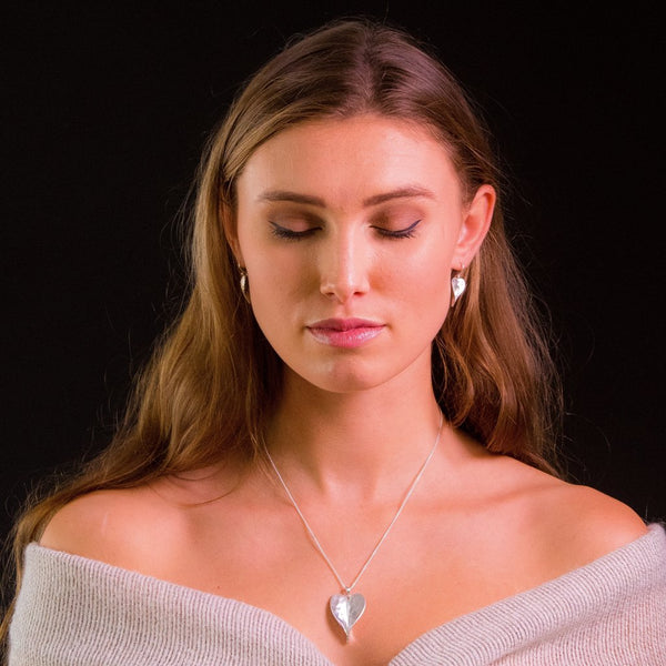 Leaf Heart Pendant Necklace