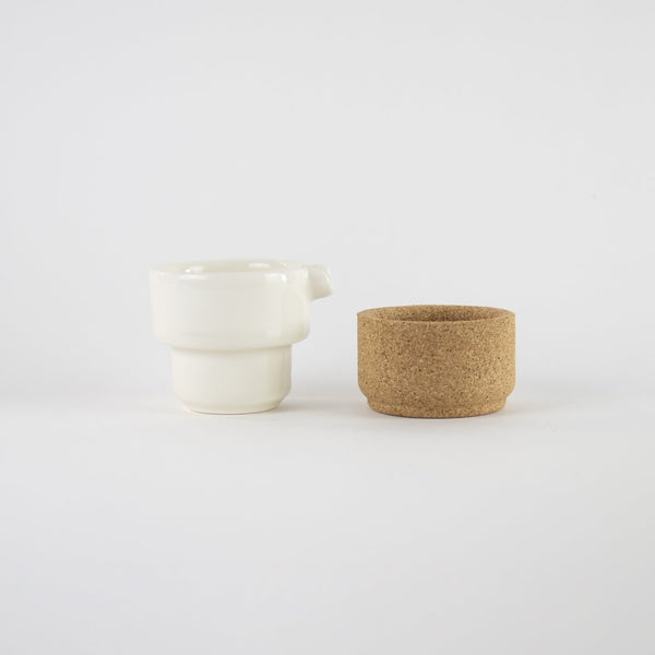 Ceramic & Cork Milk Jug - White