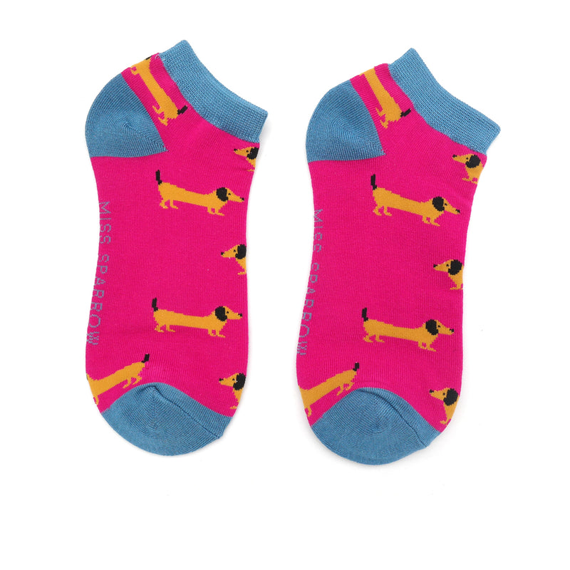 Sausage Dogs Trainer Socks - Hot Pink