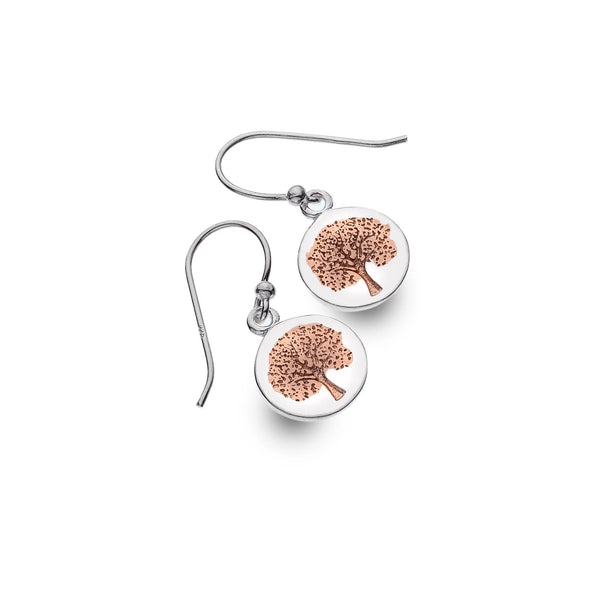 Rose Gold Tree Of Life Earrings