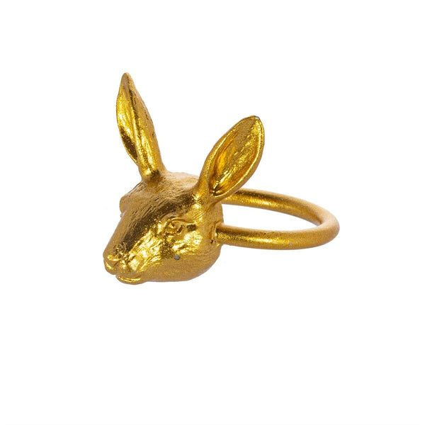 Gold Rabbit Napkin Ring- Set Of 2