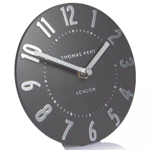 6" Mulberry Mantel Clock - Graphite Silver