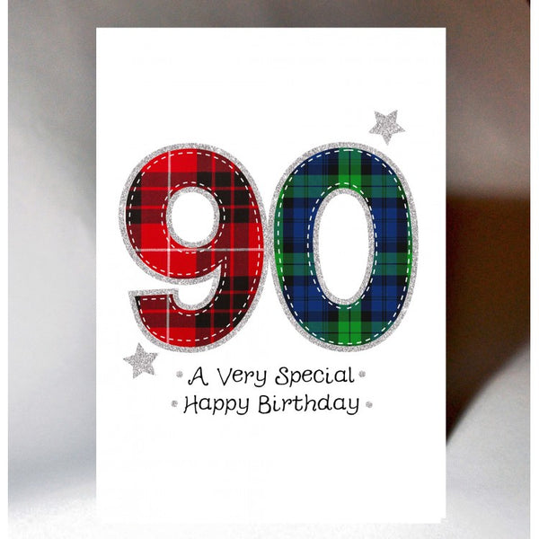 90th Tartan Birthday Card