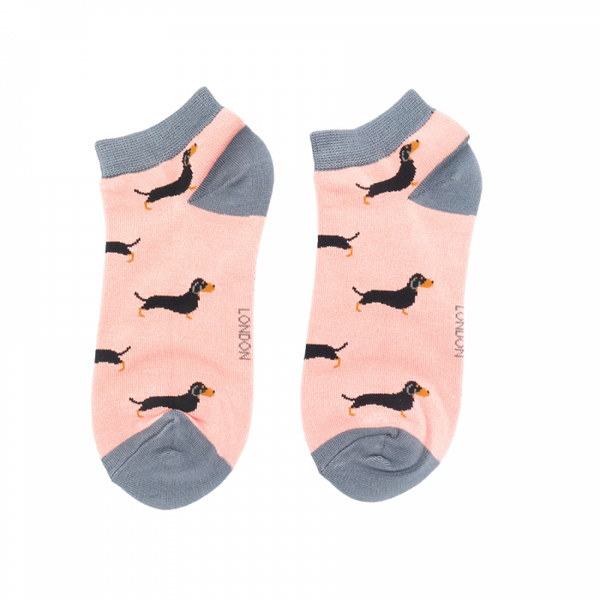 Little Sausage Dogs Trainer Socks - Dusky Pink