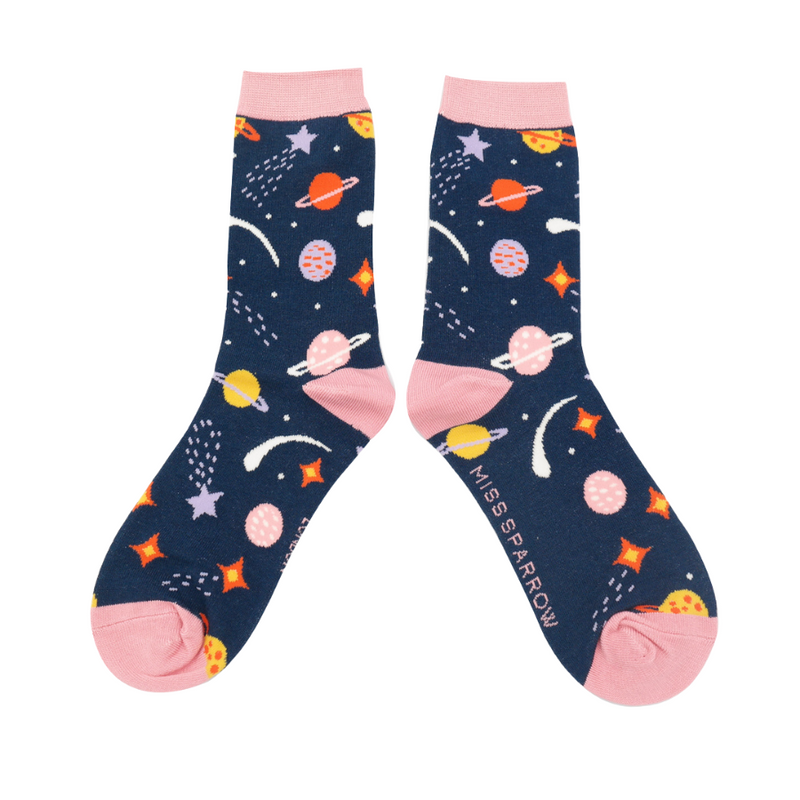 Space Bamboo Socks - Navy