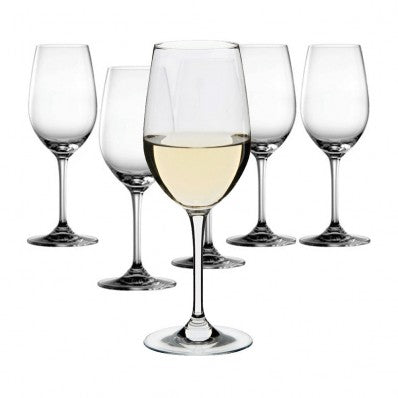 Box Of 6 Crystal White Wine Glasses