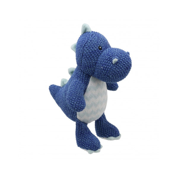 Knitted Dragon Soft Toy- Blue