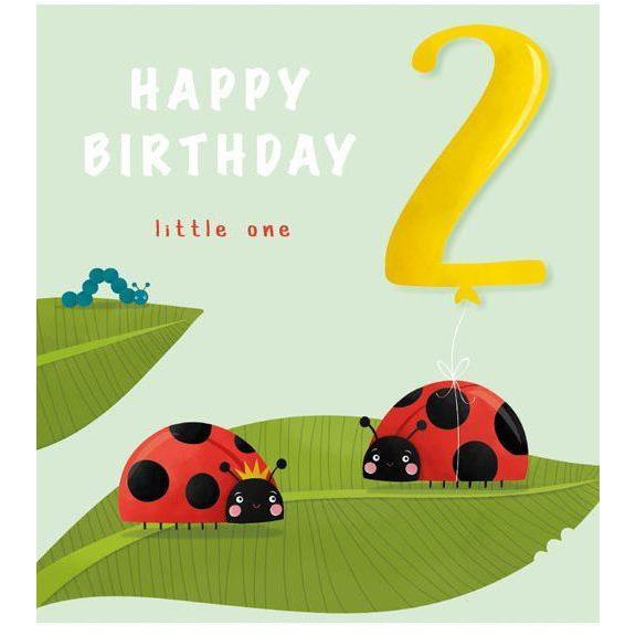 Lady Bird Age 2 Birthday Card